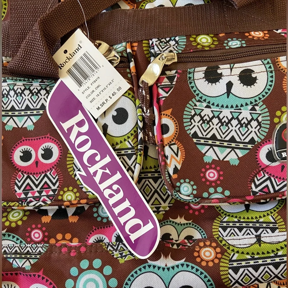 🛍️ NWT Rockland Duffel Bag Owl Print 19-Inch - Picture 6 of 7